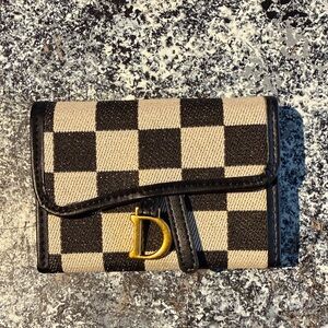 Brand new!! Checkered Black and Cream Women's wallet
